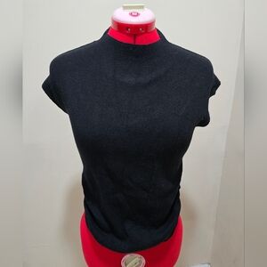 Elegant Black Short Sleeve Women's Top